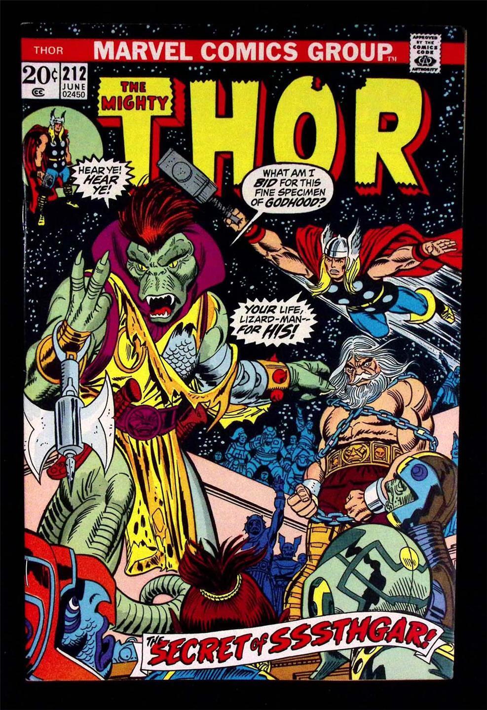 Thor #212 June 1973 1st Appearance Sssthgar Lizard John Buscema Gil Kane Cover