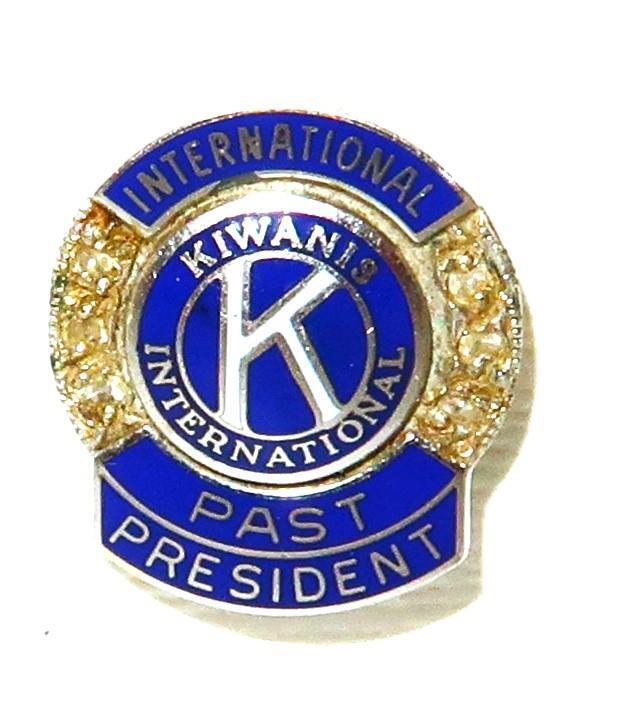 Kiwanis International Past President 14K White Gold Lapel Screw Back Pin