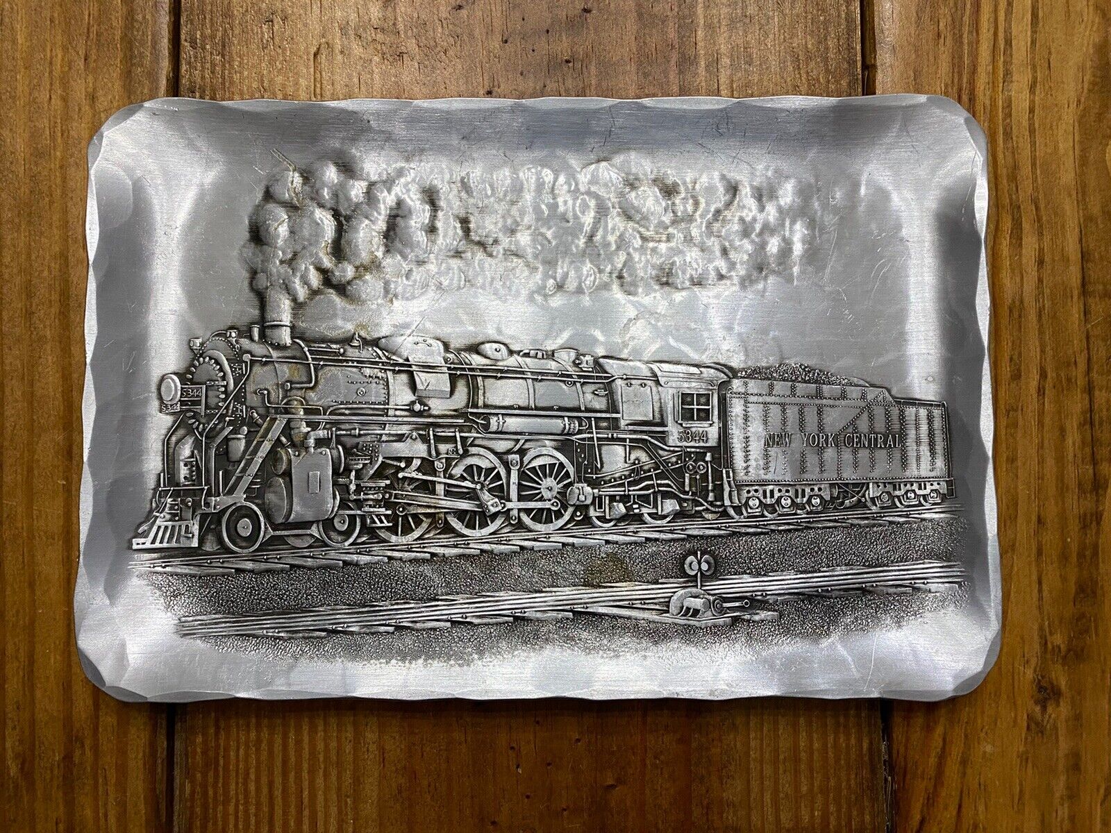 New York Central Train 9” Wendell August Forge Hand Hammered Decorate Tray/plate