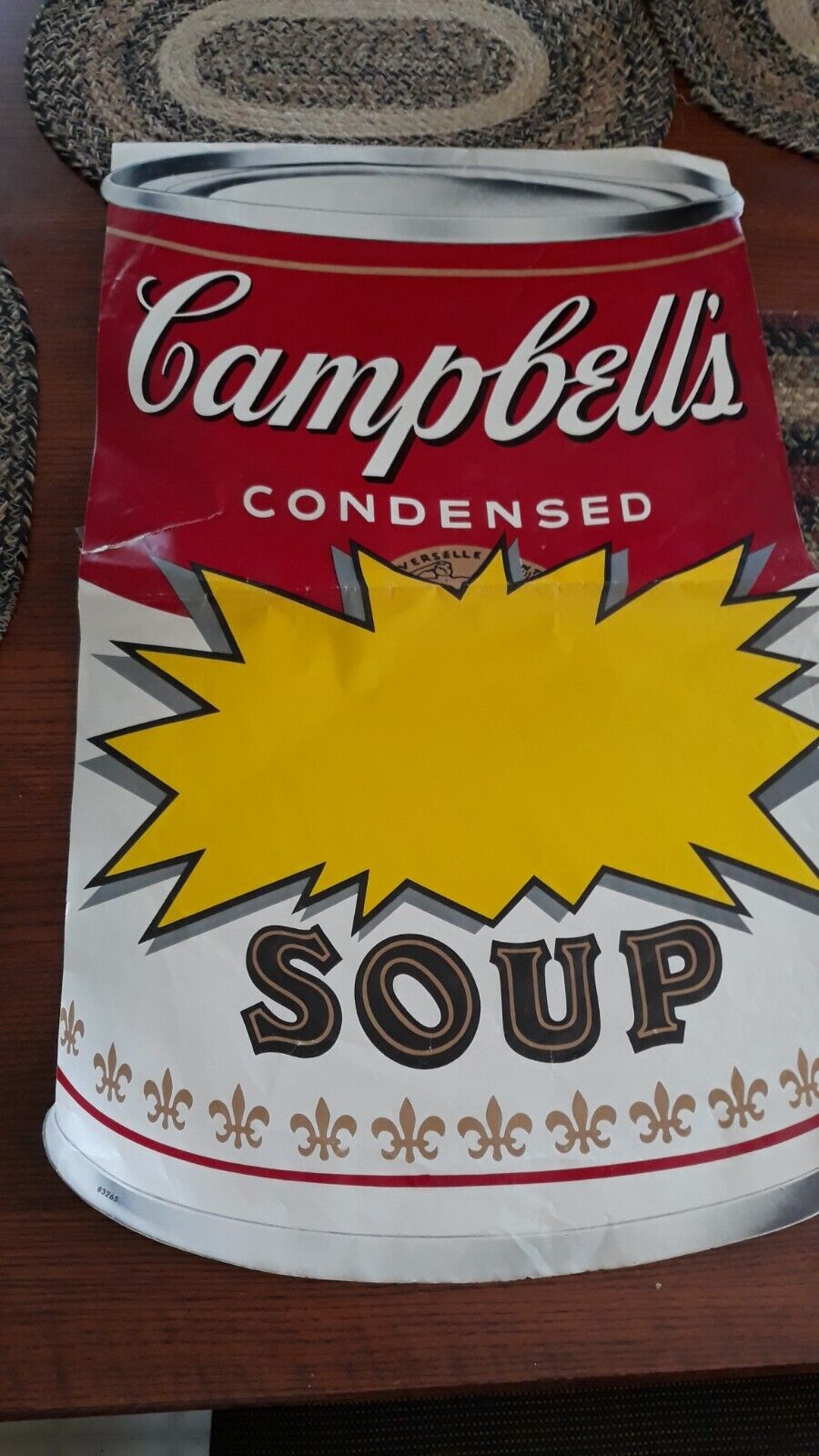 Campbell\'s Soup Vintage Store Advertising 28 X 17 Wide Two sided. One of A Kind