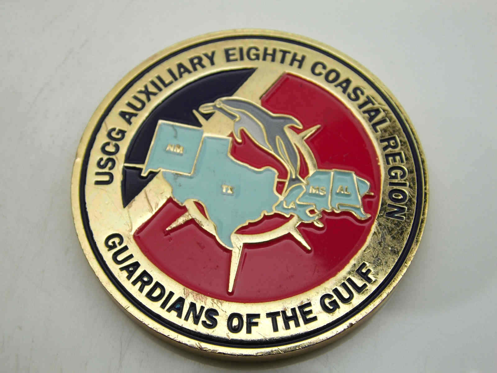 USCG AUXILIARY EIGHTH COASTAL REGION GUARDIANS OF THE GULF CHALLENGE COIN