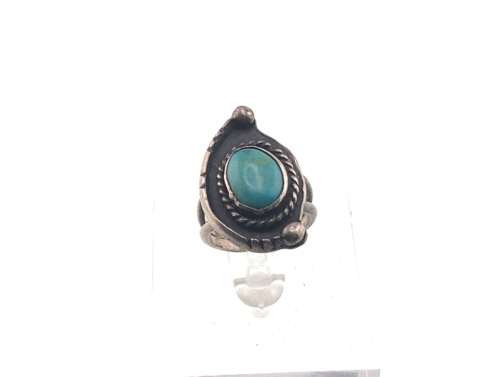 Vintage Navajo Ring Sterling 925 Silver Turquoise SZ6.75