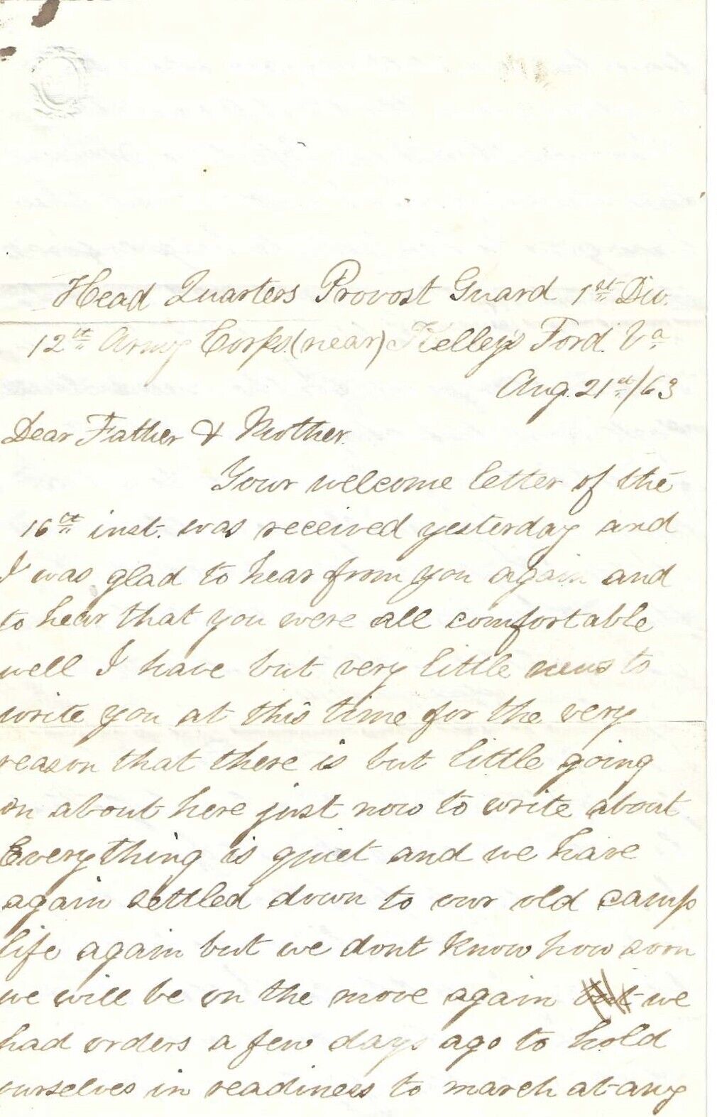 [Gettysburg] Civil War 5th CT Infantry Private Writes Of Deserters, Execution