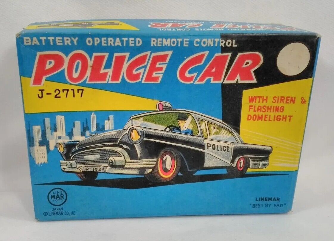 Line Mar Toys Battery Operated Remote Control Police Car With Siren & Lights