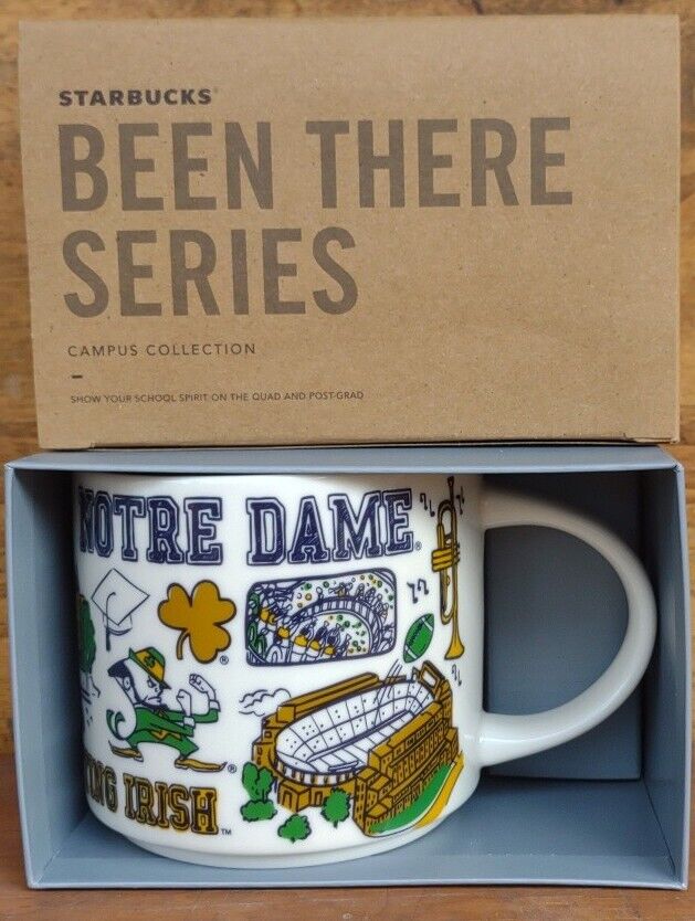 Notre Dame University 14oz Been There Series Starbucks Ceramic Mug New in Box