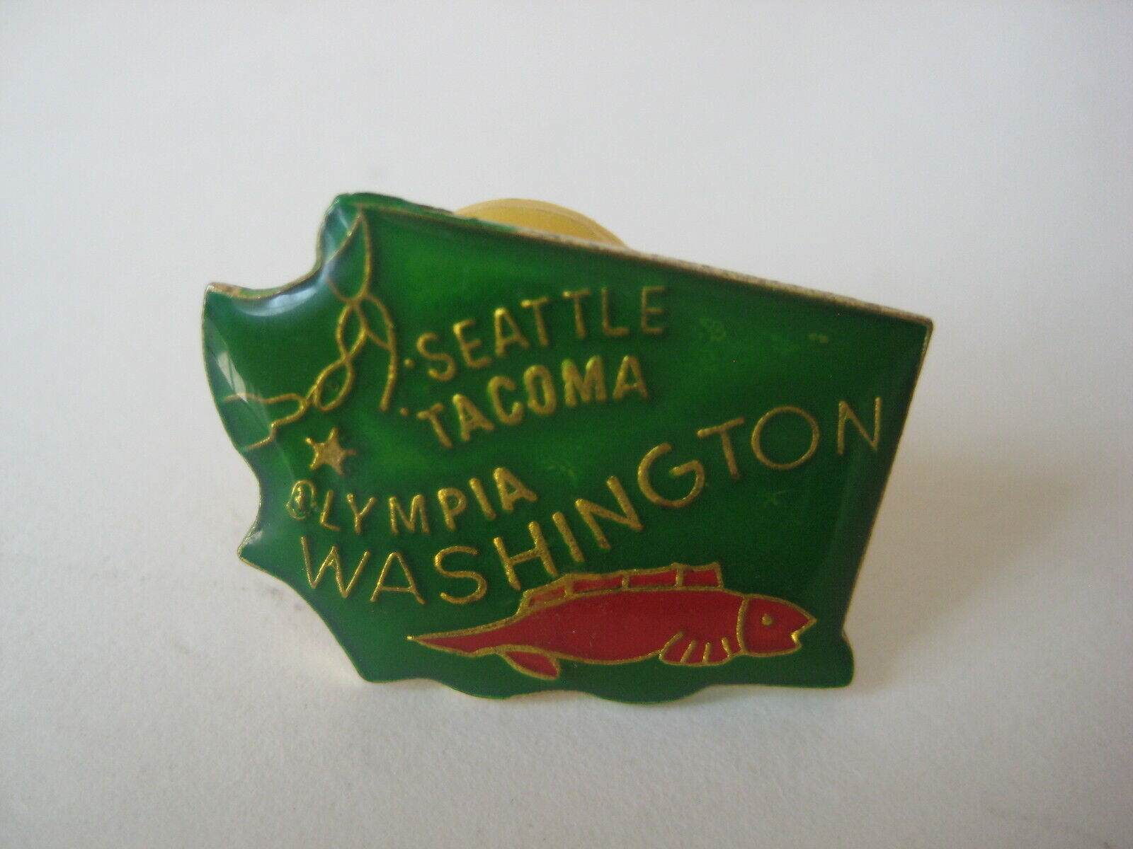 vtg 1980's Washington state PIN old retro button pinback Seattle Tacoma Olympia