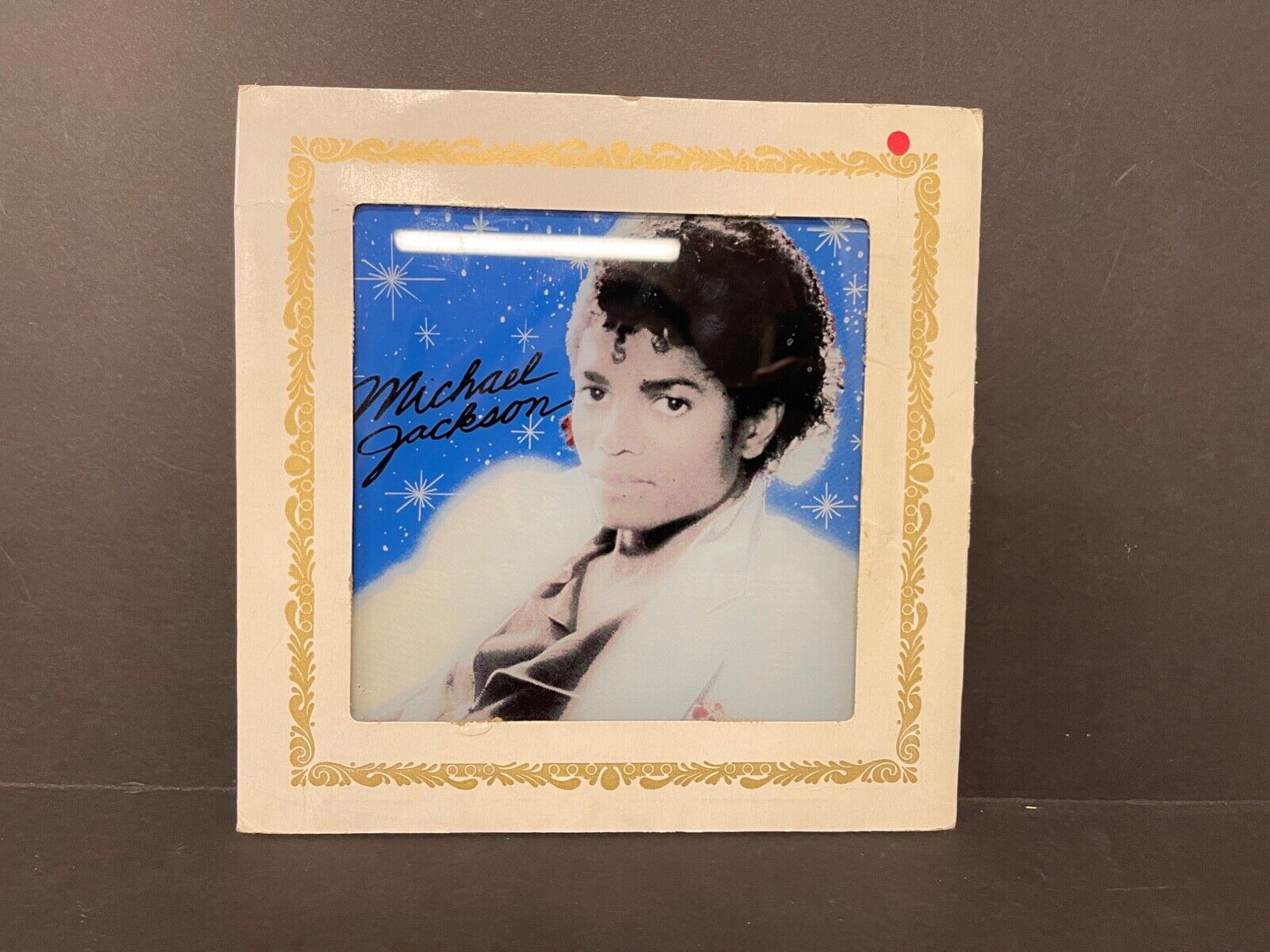 Michael Jacksin Vintage Promotional Picture w Paper Frame Tile 1980s 1990s 8\