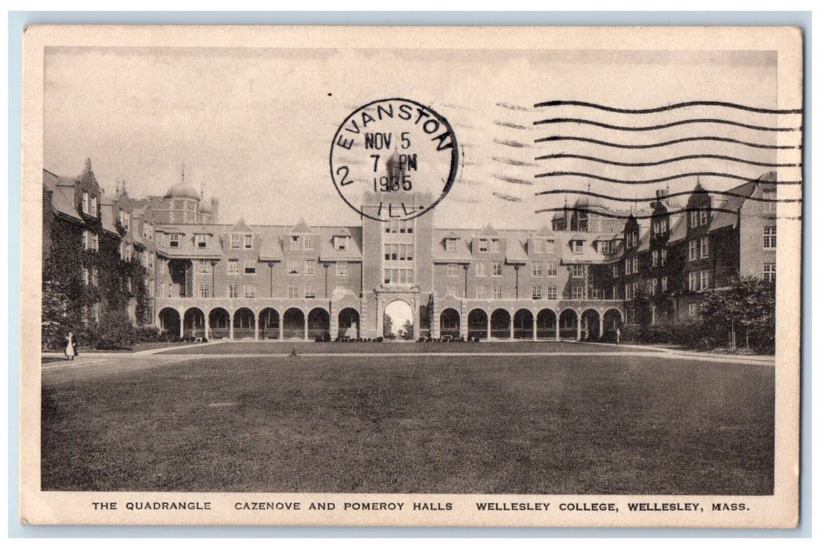 The Quadrangle Cazenove Pomeroy Halls Wellesley College Wellesley MA Postcard