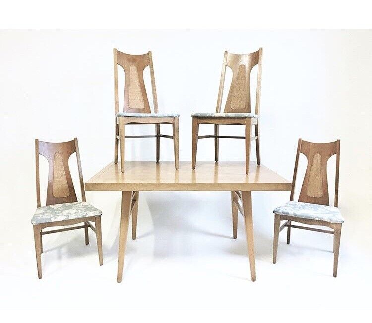 4 Set Vintage Mid Century Danish Modern Broyhill Brasilia Dining Chairs Walnut