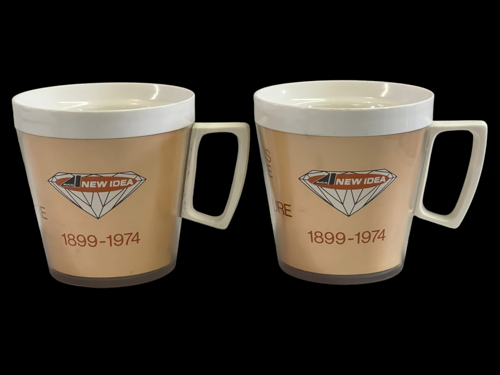 Set of 2 NEW IDEA Farm Tractor Insulated Coffee Mugs Cups Flambeau AVCO 8oz
