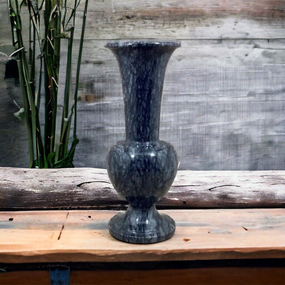 Solid Black Marble Stone Vase