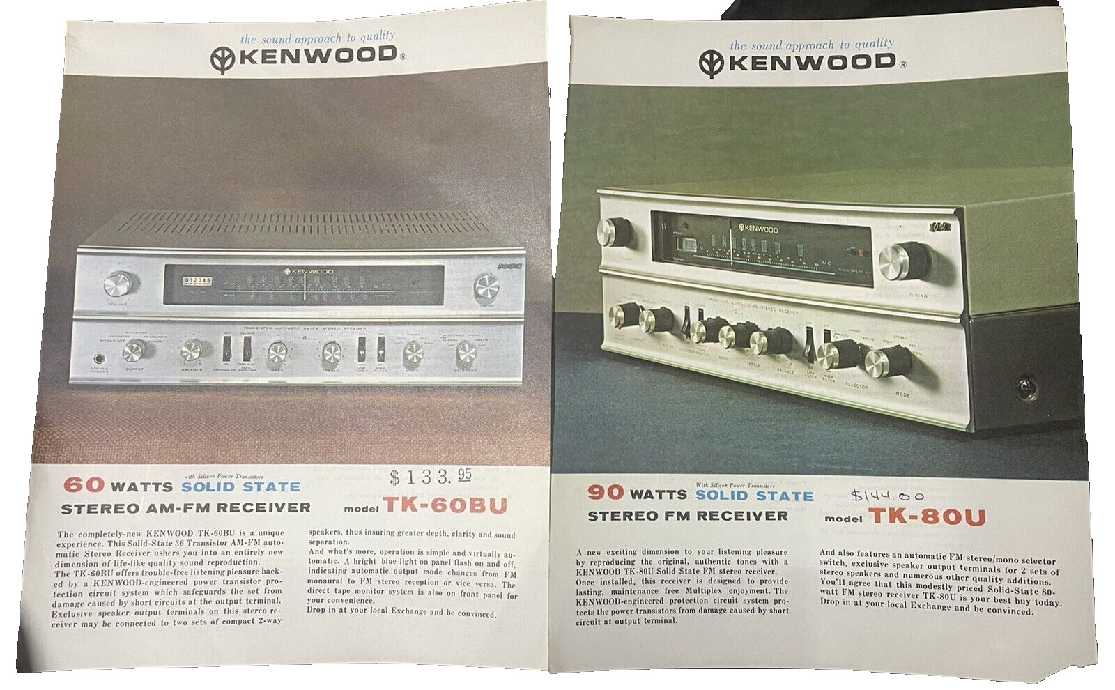Kenwood TK-60BU Kenwood TK-80U Print Ad Sales Brochures Trio Corp