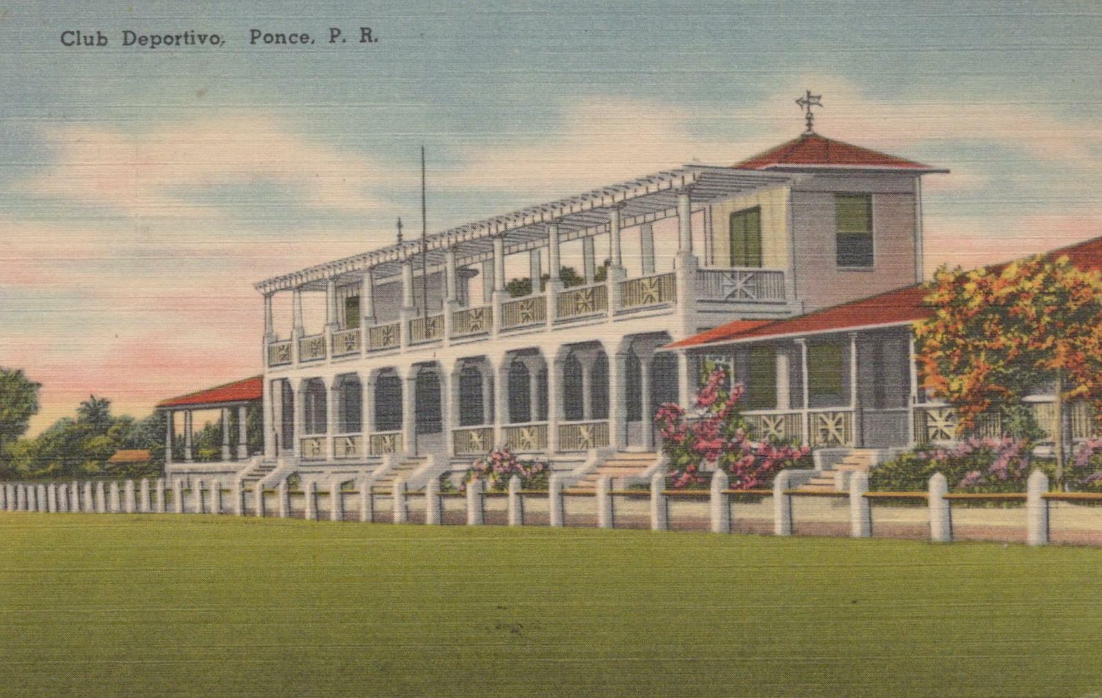 Postcard Club Deportivo Ponce Puerto Rico 1953