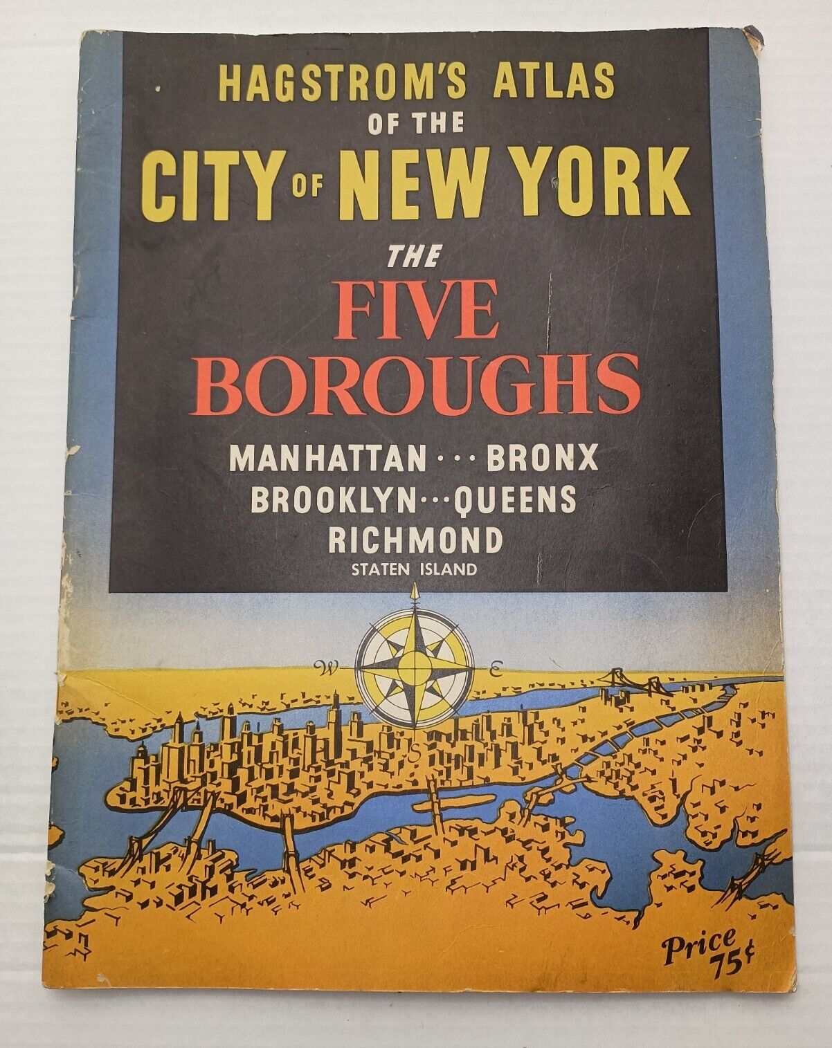 Hagstroms Atlas - City Of New York The Five Boroughs - Maps Bronx Queens +  1945