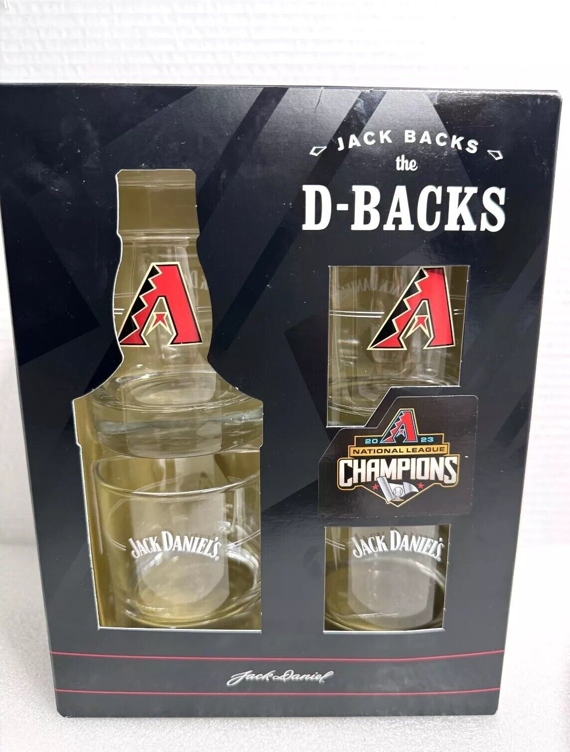 Arizona Diamondbacks NIB Jack Daniels Whiskey Glasses World Series Box Set 4