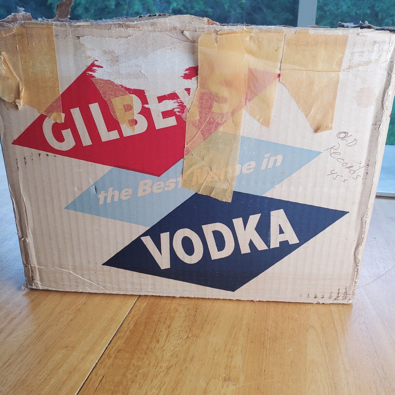 Gilbeys Vintage Signed 1966 Empty Case Cardboard Box The Best Name In Vodka 