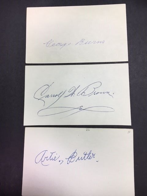 George Burns 1911 Phillies/NYG/1928 NY Yankees  Signed Index Card JSA Precertifi