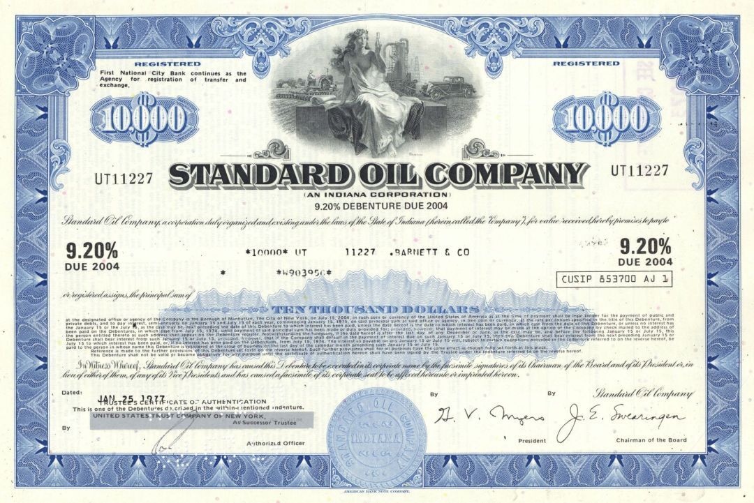 Standard Oil Co. - 1970\'s dated Oil Bond - Various Denominations Available - Gen
