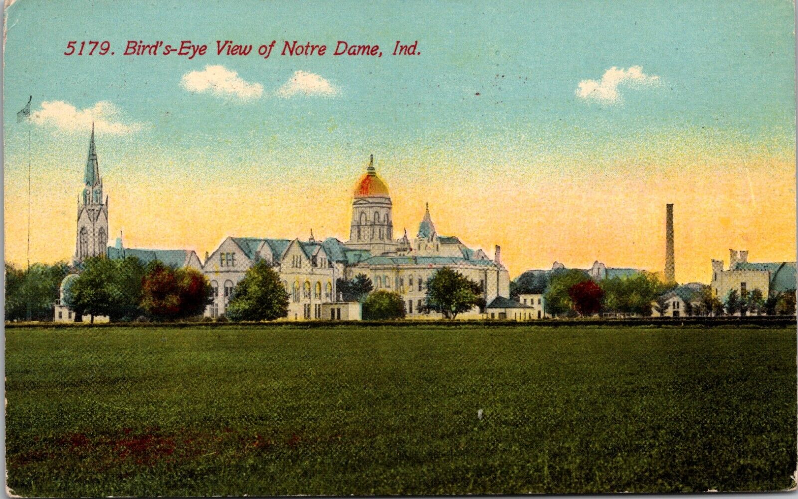 Postcard-Bird's Eye View Of Notre Dame University Notre Dame Indiana