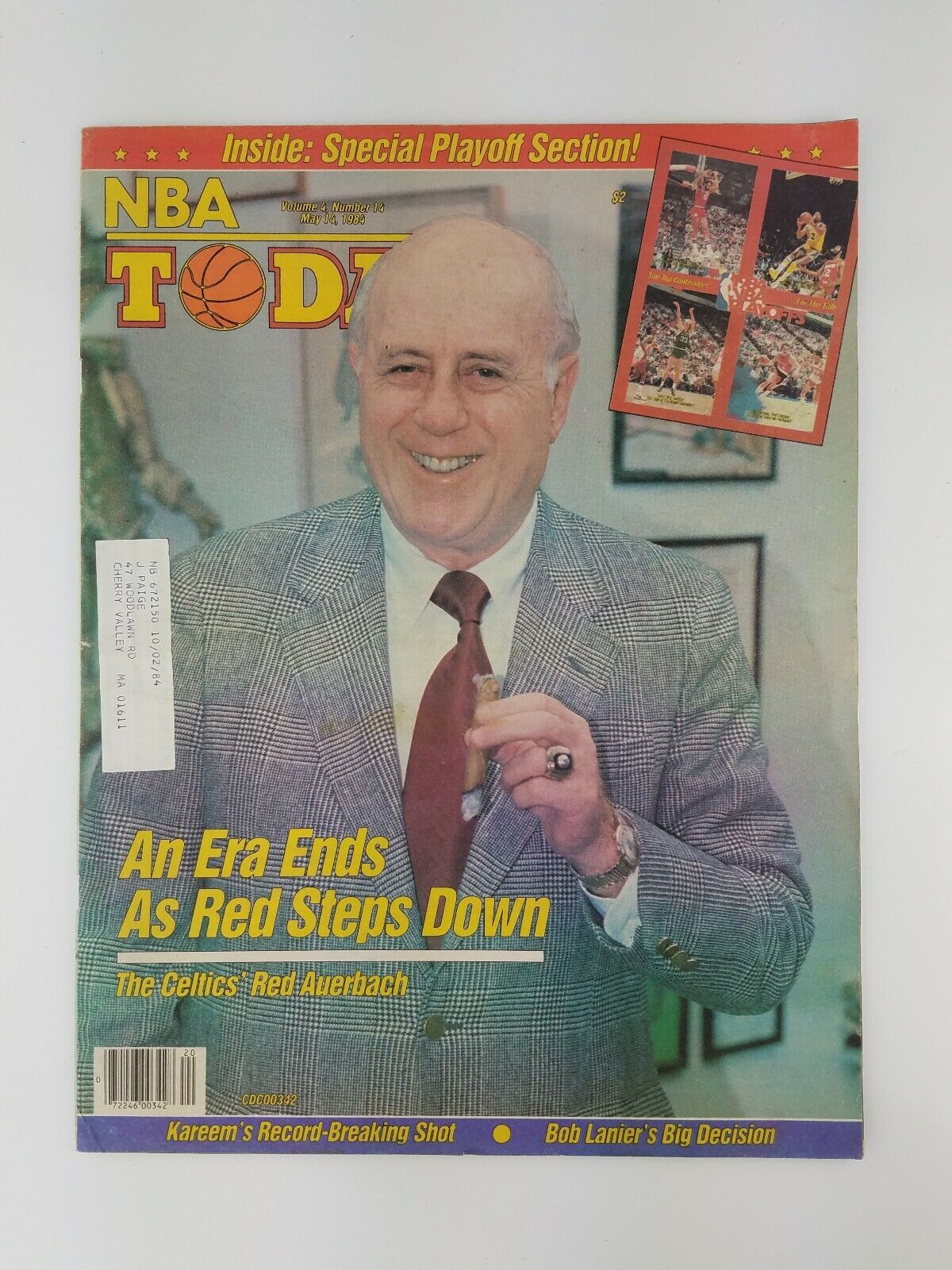 RARE 1984 NBA Today Newspaper Magazine Basketball CELTICS Red Auerbach VTG 80s