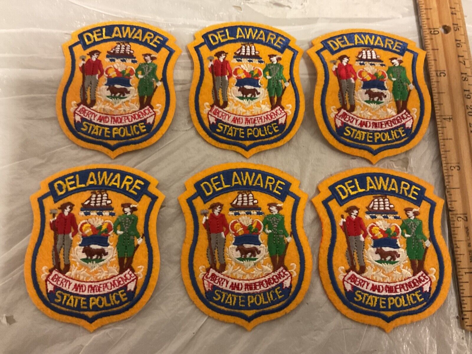 Delaware State Police  Hat Size collectable Patch 6 total all new