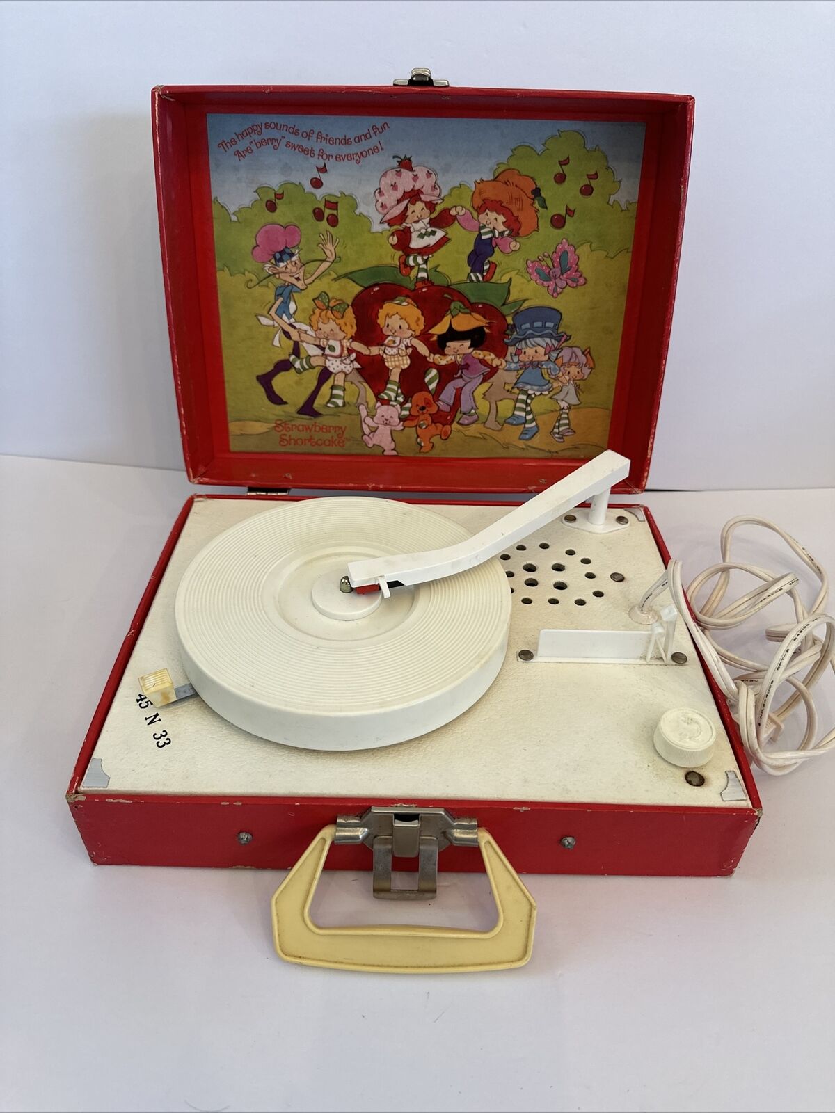 Vintage Strawberry Shortcake Record Player By Playtime - Tested And Working