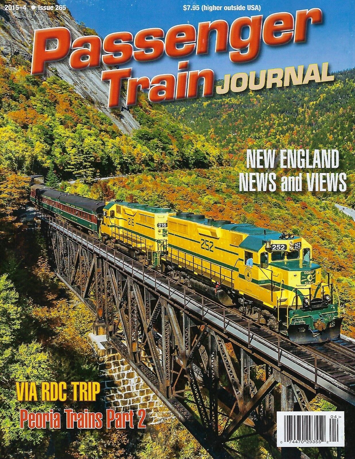 PASSENGER TRAIN JOURNAL, 4th Qtr 2015 (NEW ENGLAND, PEORIA, DENVER) NEW issue