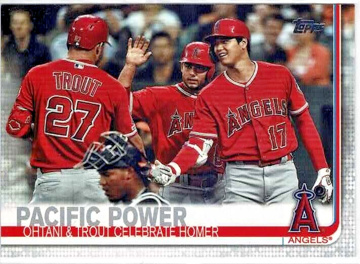 2018 Topps Update Shohei Ohtani and Mike Trout Angels Pacific Power Card US189