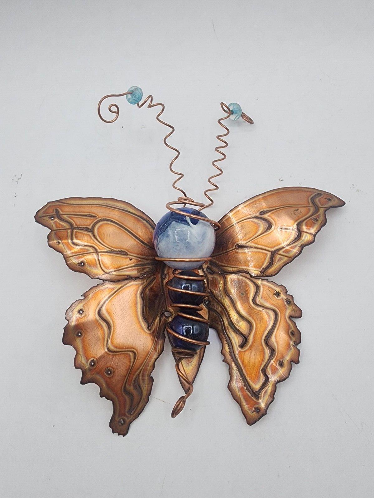 Handmade Butterfly Copper Decor Marble Garden