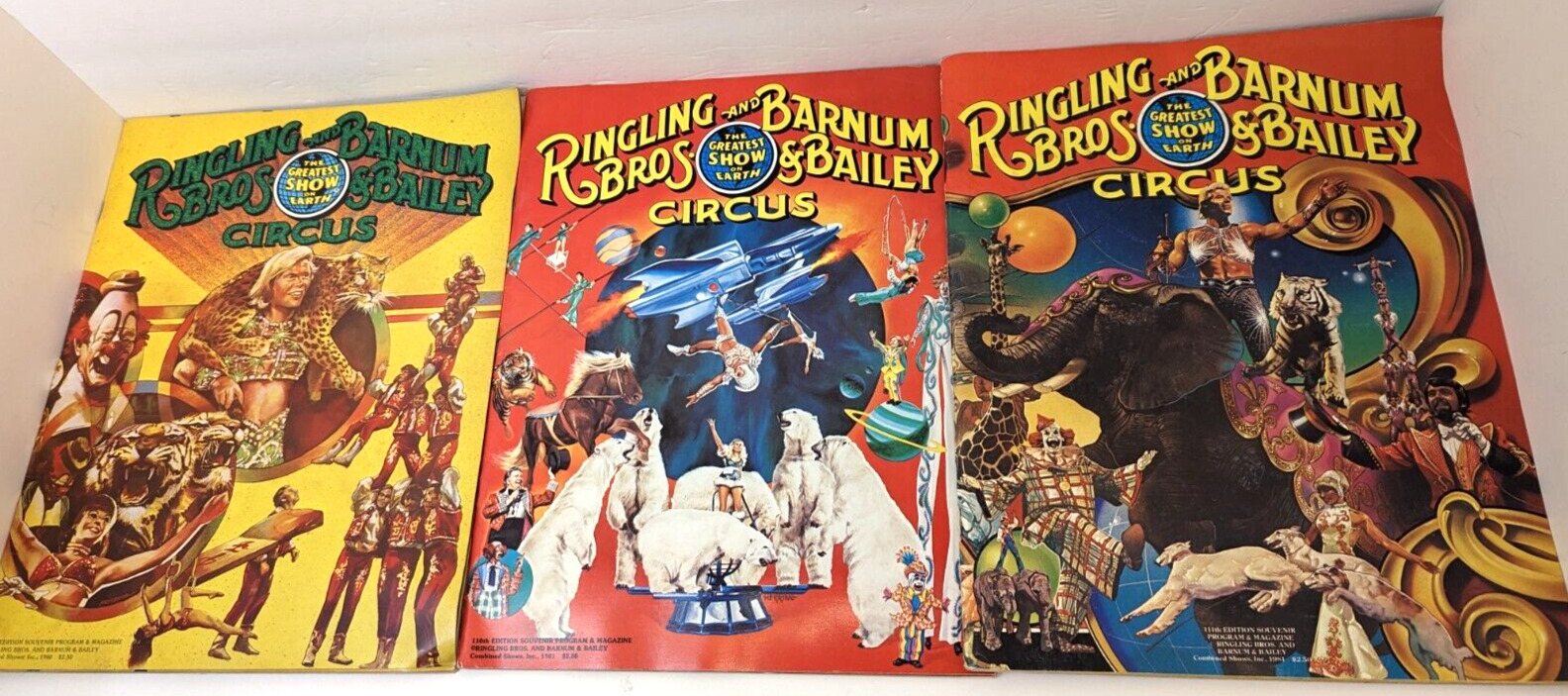 Vintage 1980\'s Ringling Bros & Barnum Circus Books 109-111th Edition W/ Posters