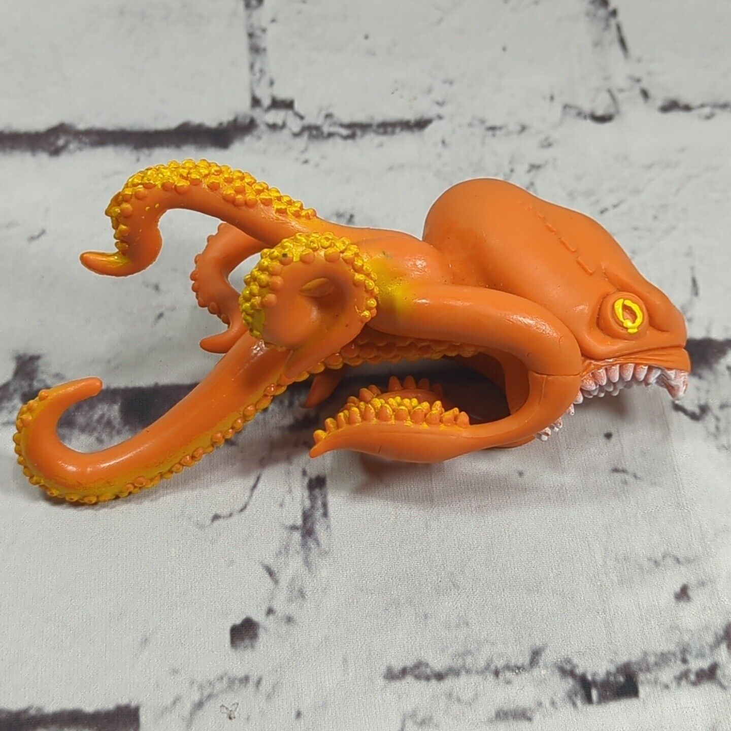 2015 Dave And Busters Sea Monster Isle Punches Orange Squid Drink Figure Toy