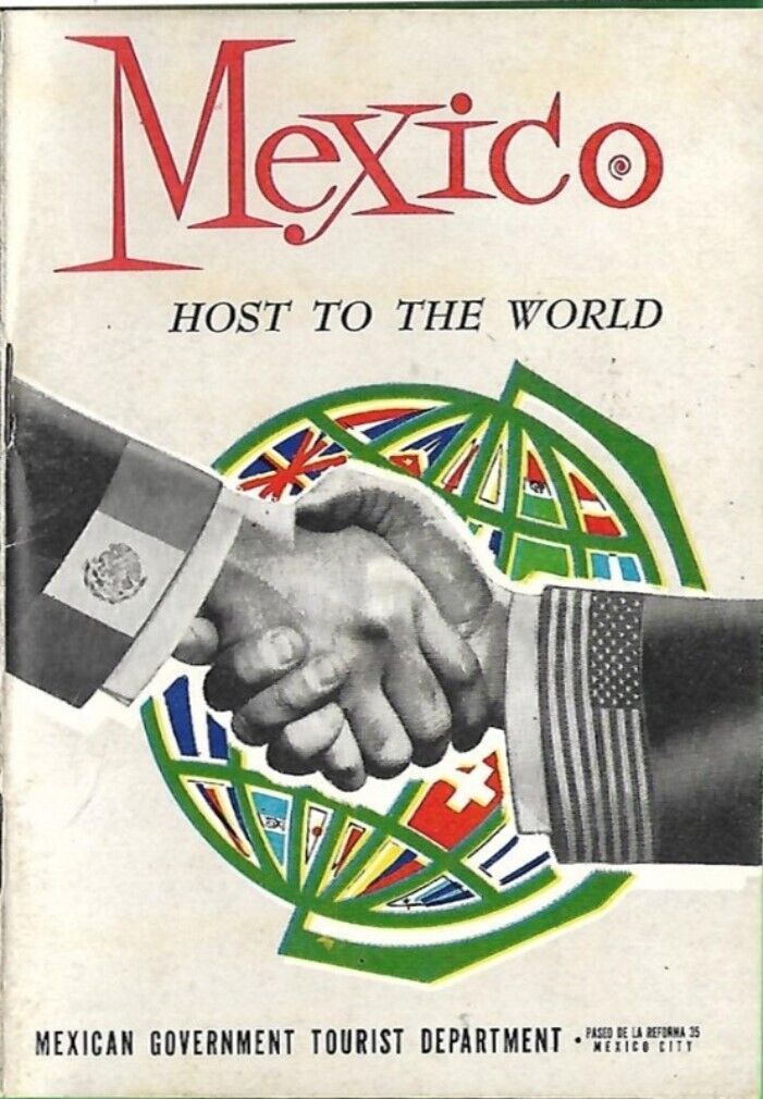Official 1960 MEXICO: HOST TO THE WORLD Photo Booklet Acapulco Yucatan Volcanoes