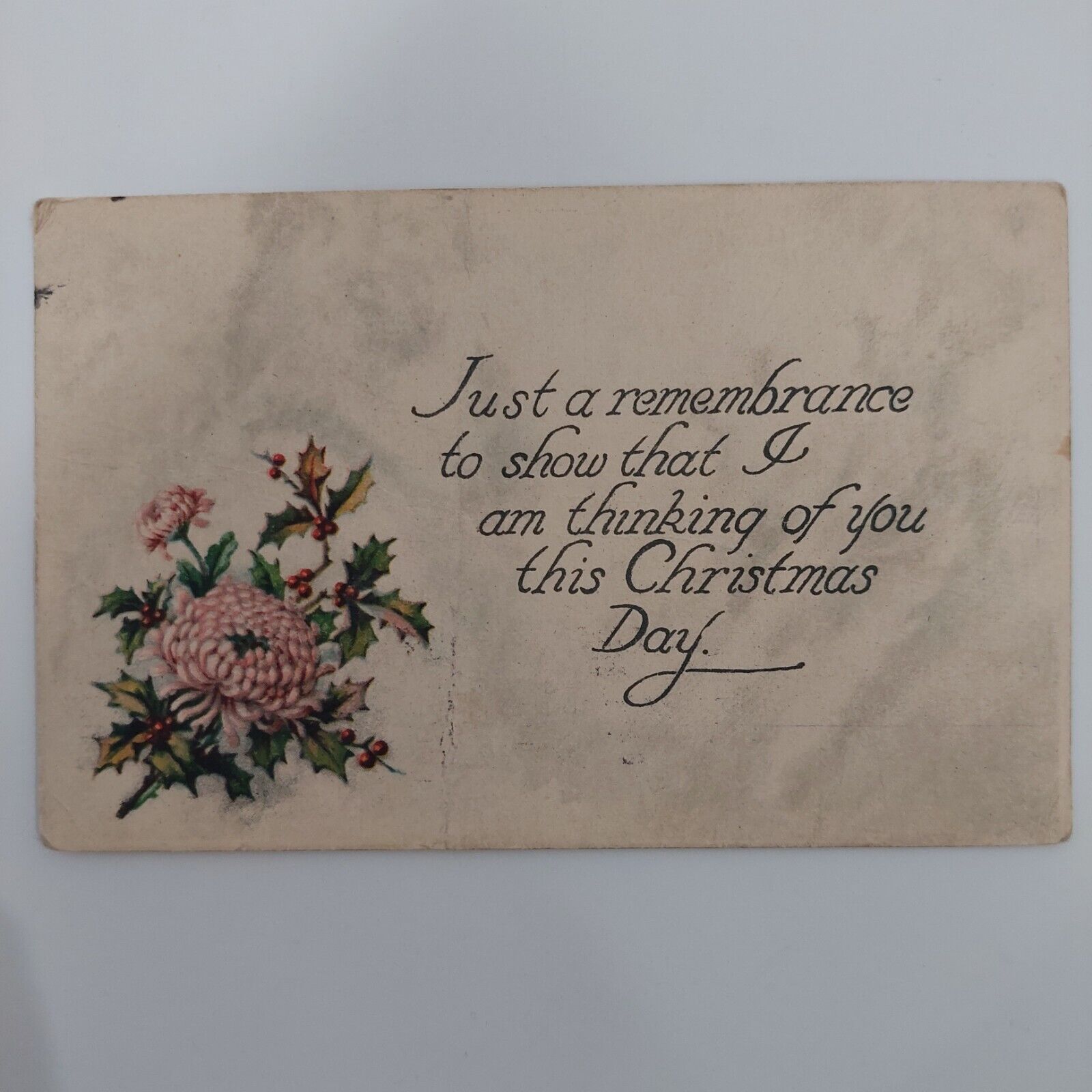 Vintage postcard 1916 divided back floral Christmas