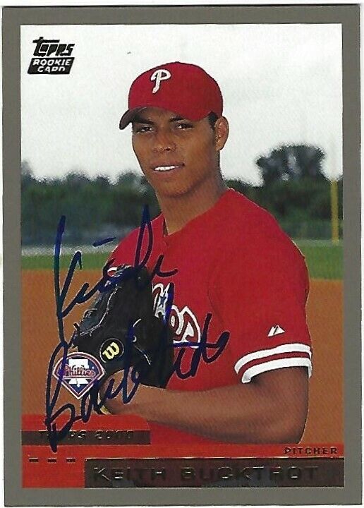 Autographed 2000 Topps Traded #T87 Keith Bucktrot Philadelphia Phillies Tough 