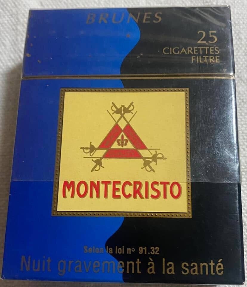 Vintage Montecristo 25 Filter Cigarette Cigarettes Cigarette Paper Box Empty