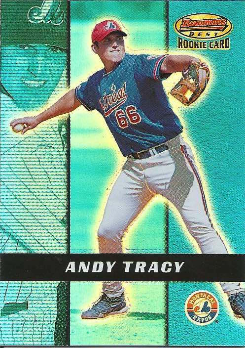 Andy Tracy 2000 Topps Bowman's Best rookie refractor RC card 161 /2999
