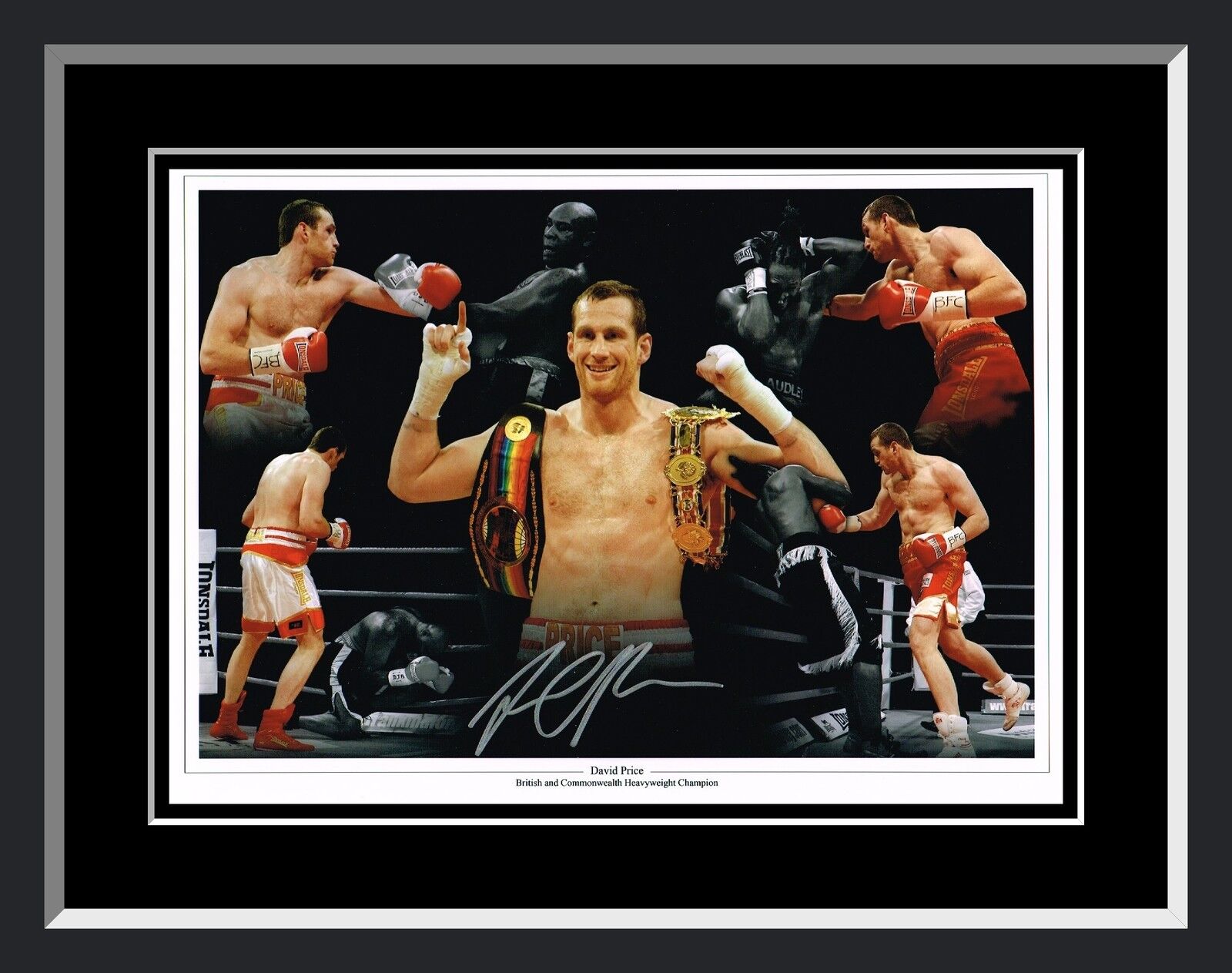  David Price Signed And Framed Boxing Montage.