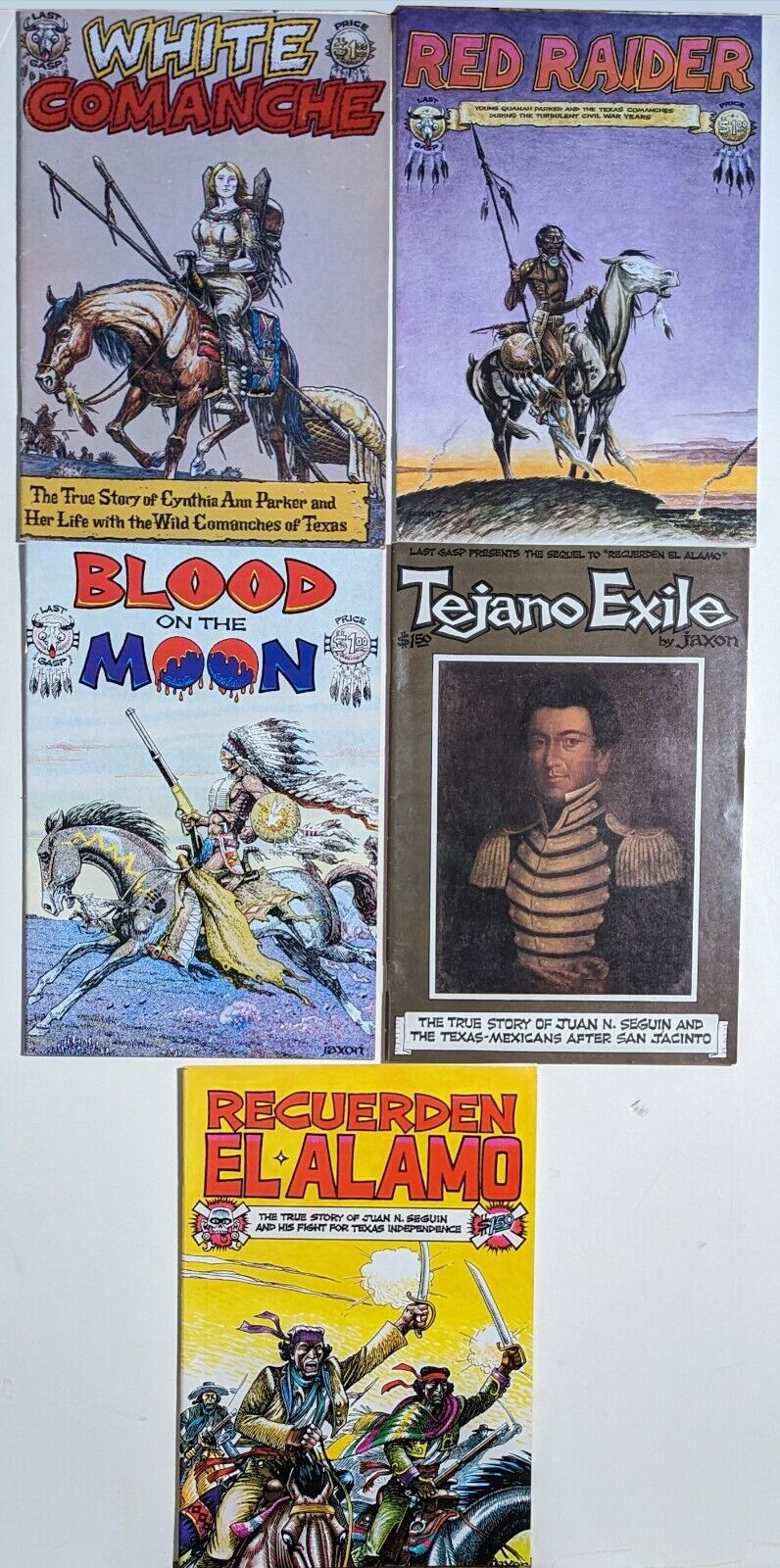 JAXON - FIVE Historical Comix Great Plains Indians / Texas-Mexico LAST GASP 1979