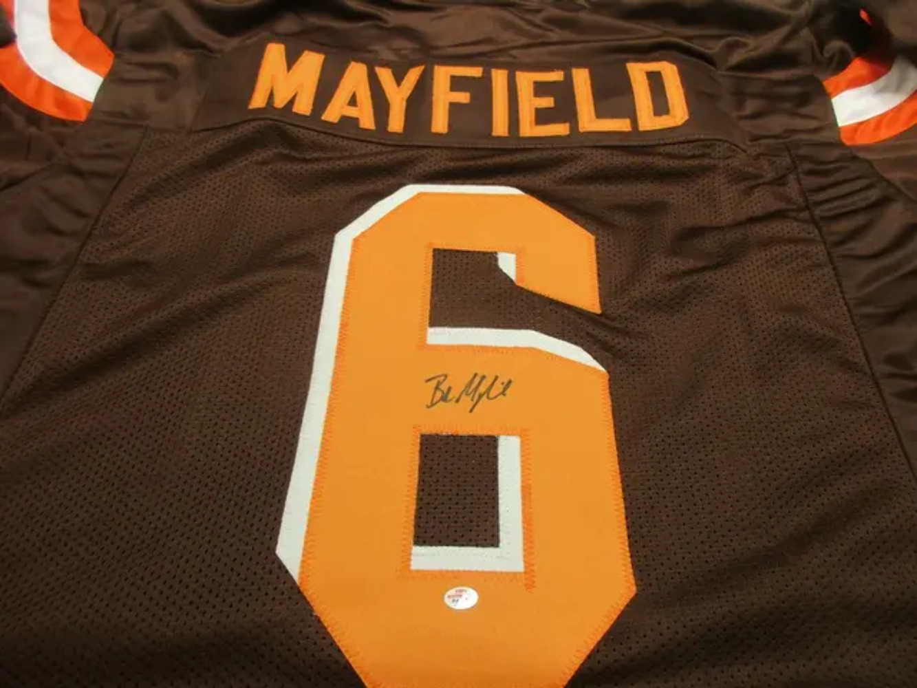 Baker Mayfield of the Cleveland Browns signed autographed football jersey PAAS C