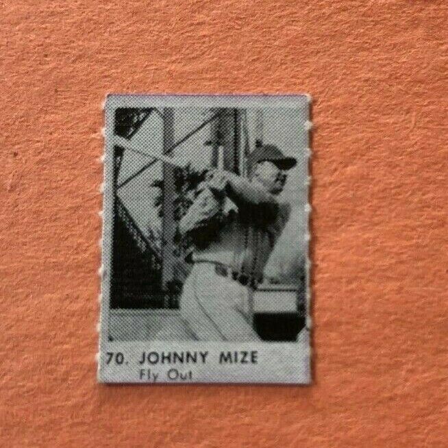 1950 R 423 Mini Strip Card #70   JOHNNY MIZE   Purple Back