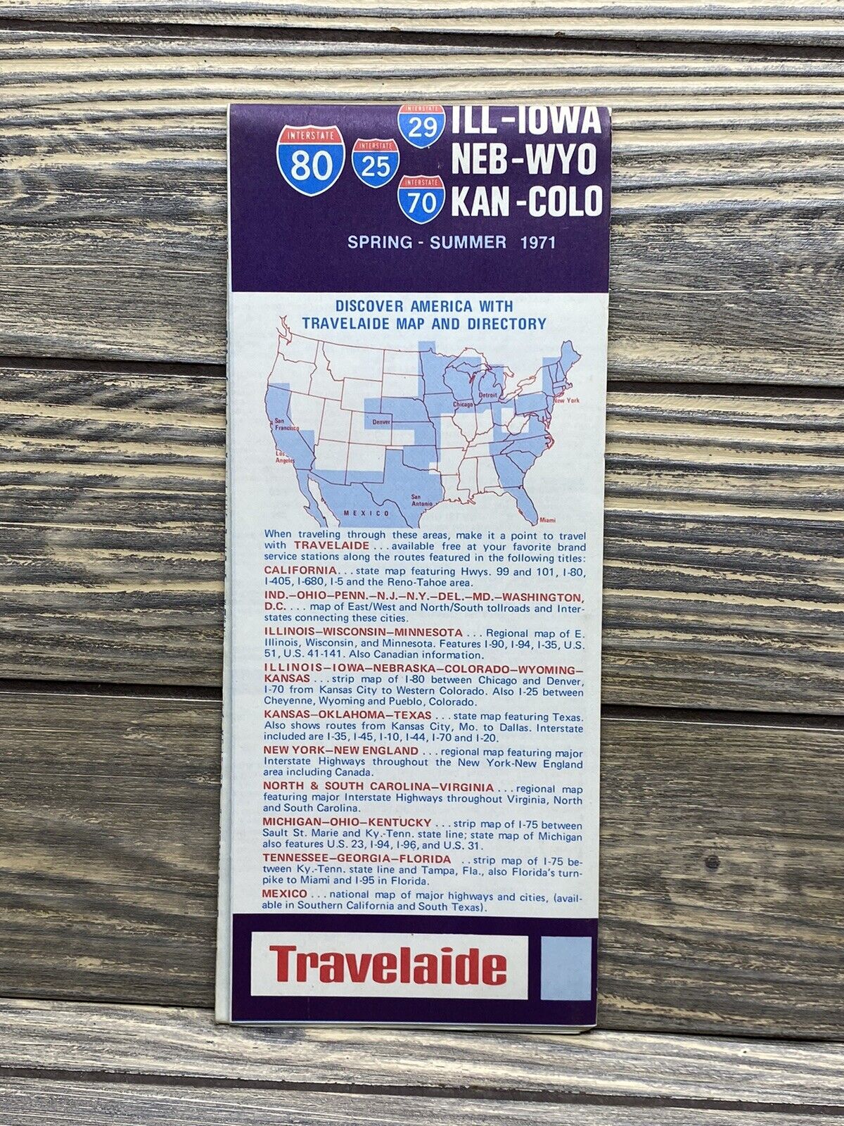 Vintage Travelaide 1971 Midwest Interstate 80 70 25 29 ￼Maps