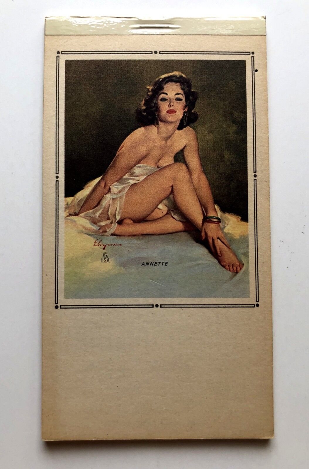 1971 Pinup Girl Picture Notepad by Elvgren -- Annette