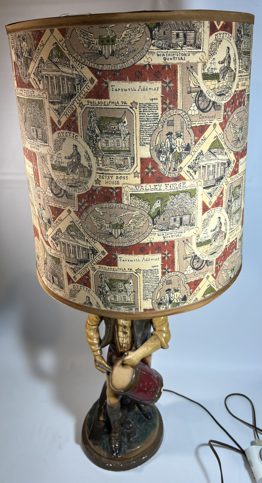 Quartite Creative Corp 35” Revolutionary War DRUMMER BOY Table Lamp RARE 1961