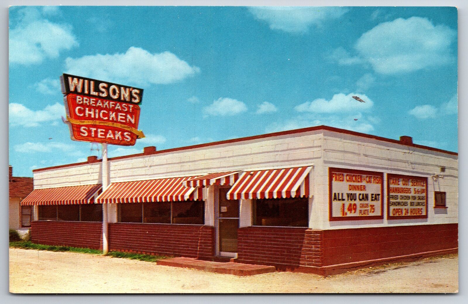 Spokane Missouri~Wilson\'s Restaurant~Roadside~1950s Postcard