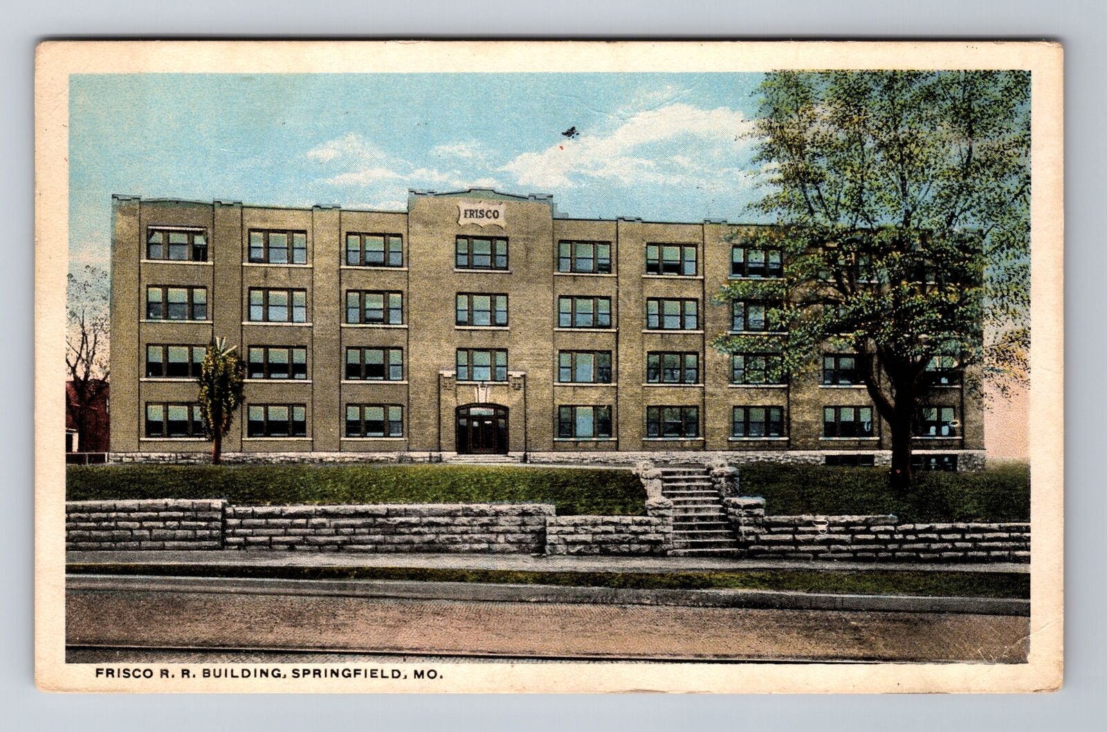 Springfield MO-Missouri, Frisco RR Building, Antique, Vintage c1915 Postcard