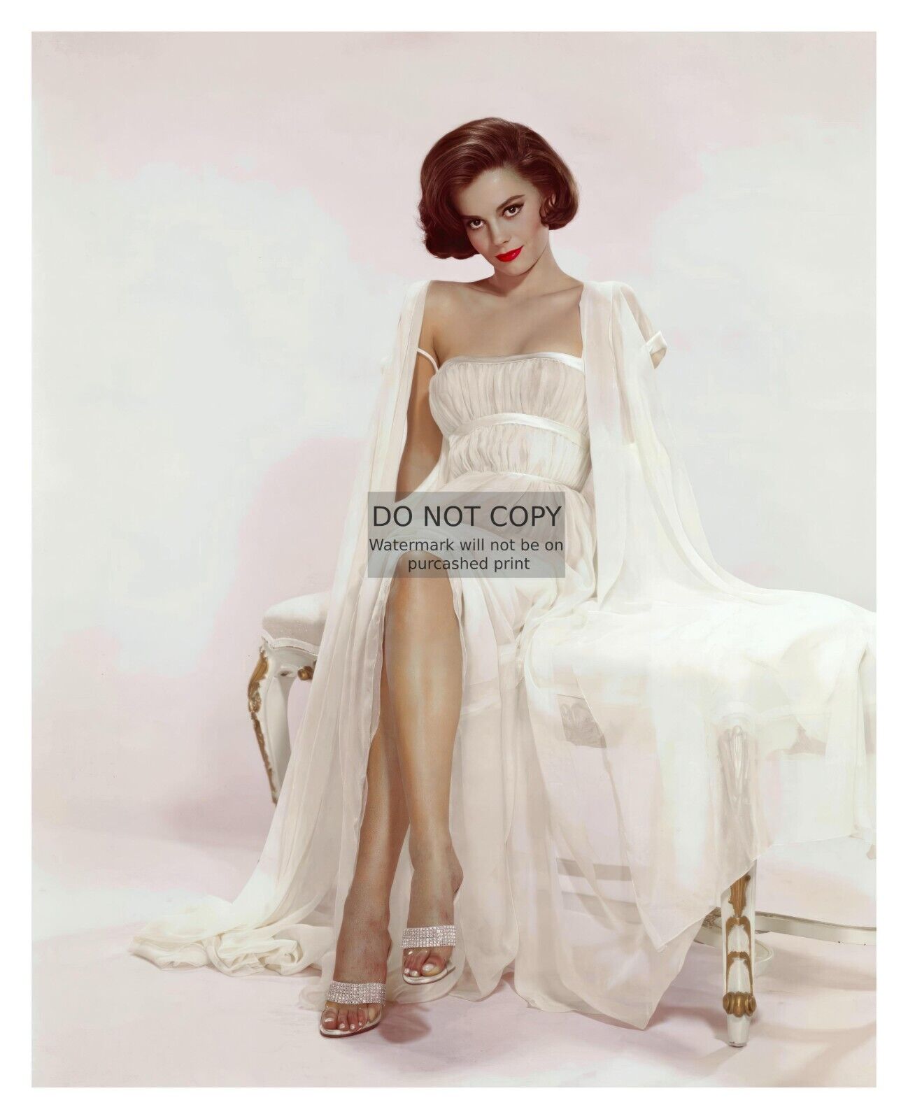 NATALIE WOOD SEXY AMERICAN MODEL IN WHITE DRESS 8X10 PHOTO