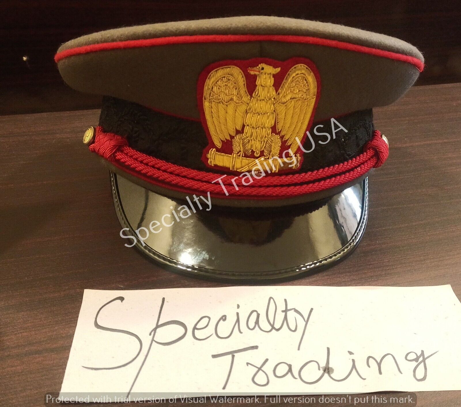 Italian Army Cap - Italian Military General Officers Visor Hat Cap