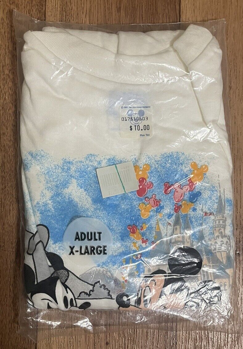 Vintage 1988 MICKEY MOUSE 60th Birthday (XL) T-Shirt in Original Bag STEAMBOAT