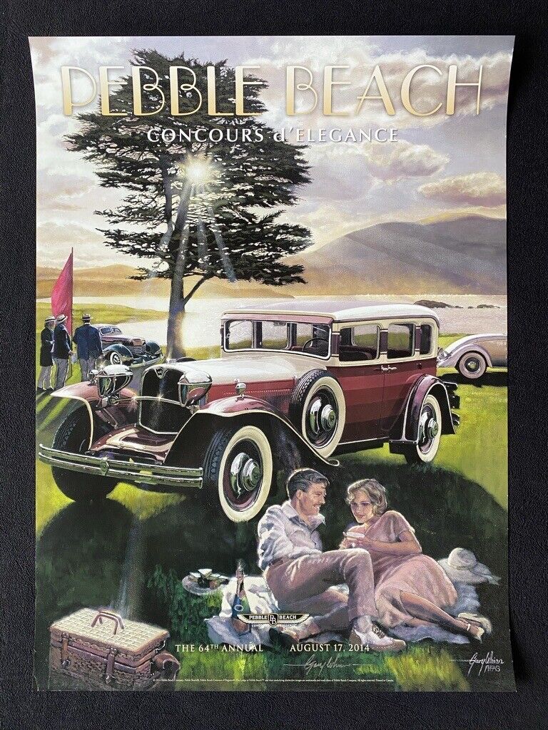 SIGNED 2014 Pebble Beach Concours Poster 1930 RUXTON C Gary Whinn