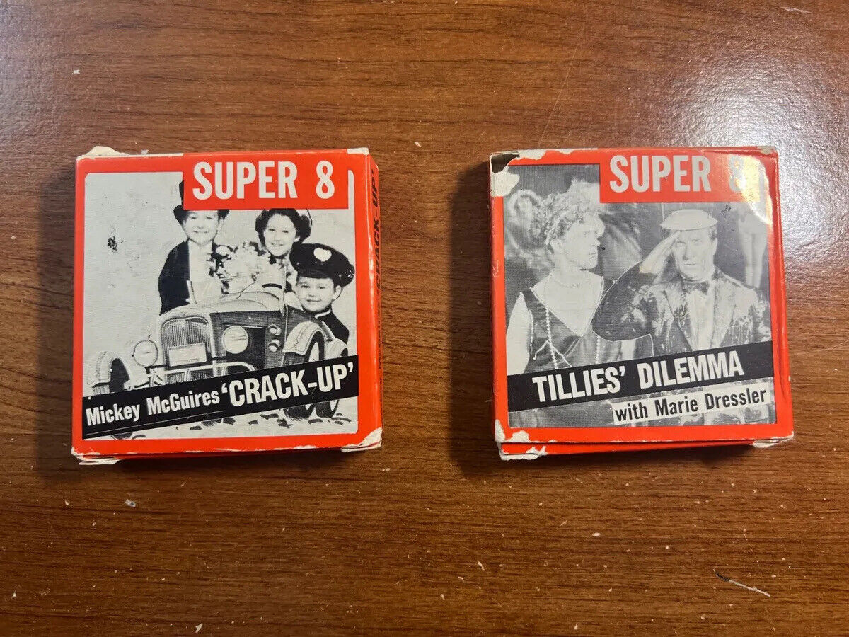 Two Super 8 Old Time Flickers Films “Crack Up” and “Tillies Dilemma” 
